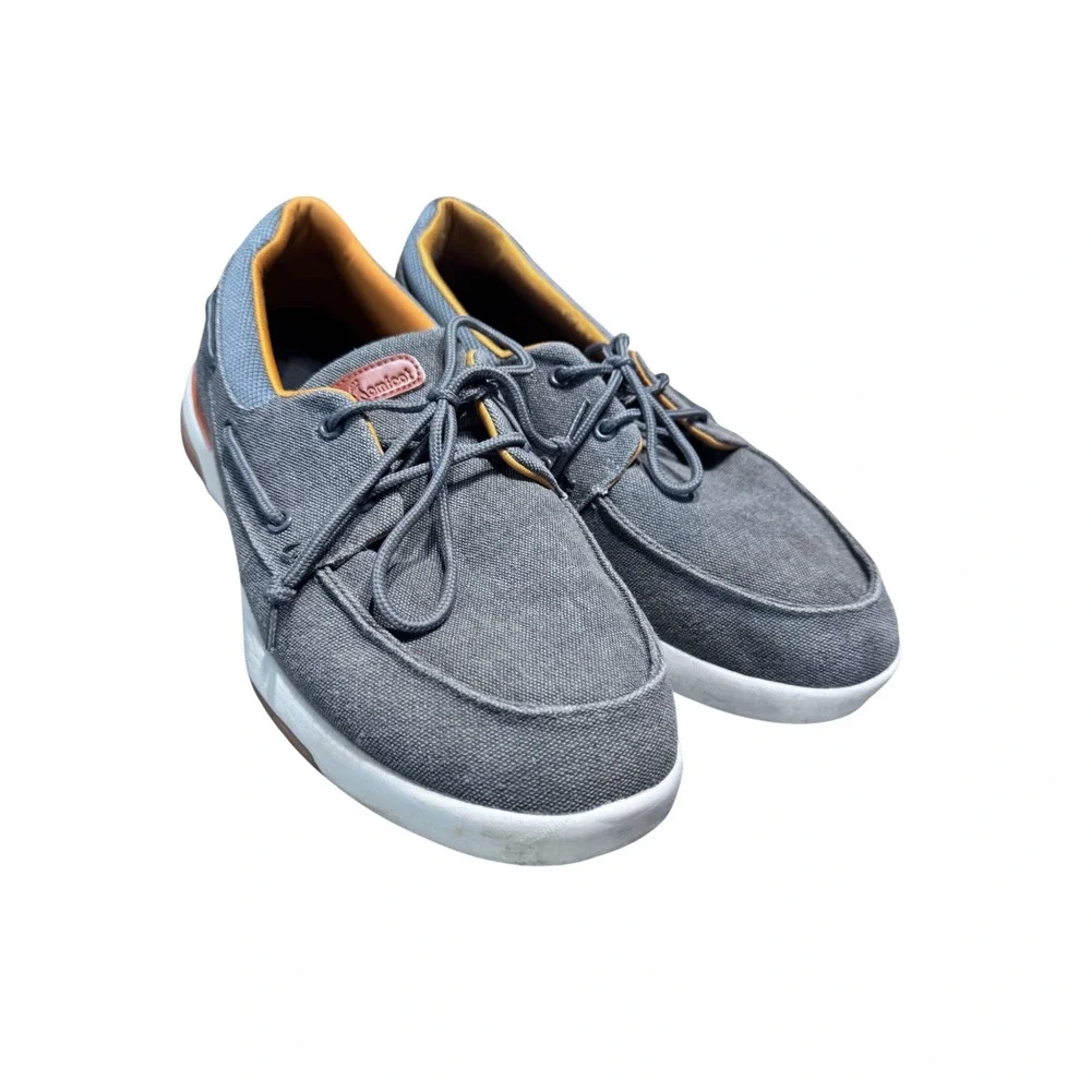 OrthoComfoot Boat Shoes Canvas Grey‎ 11.5 Men's Casual Nautical Comfort ZGBX01